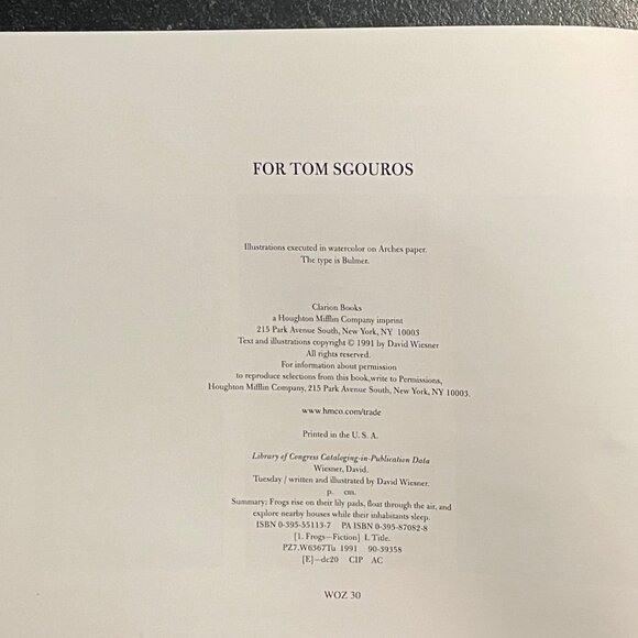 "Tuesday," by David Wiesner, 2011 (?) Paperback - Picture 6 of 6